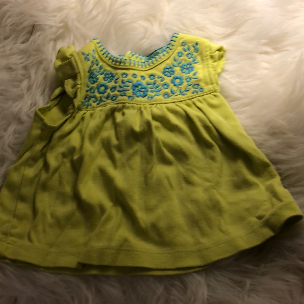Green and blue, baby girl dress!